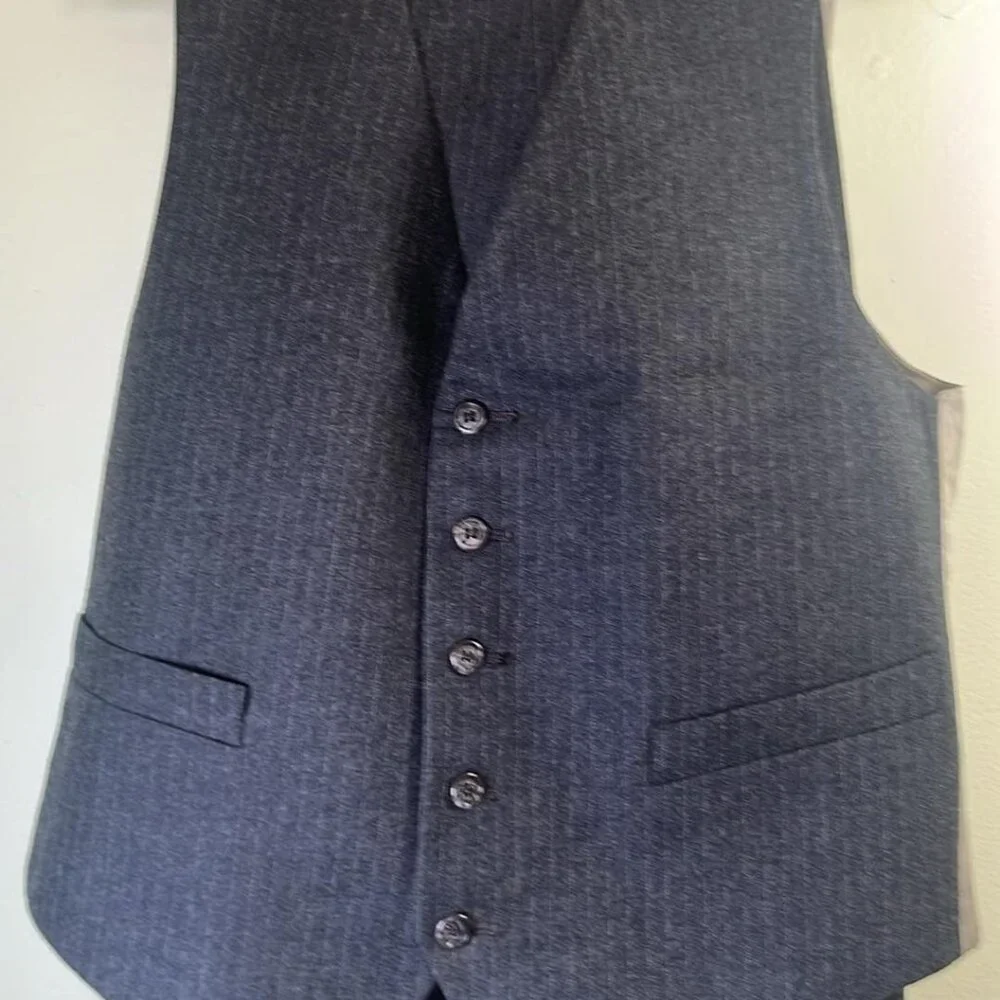 Pierre Cardin Wool Pinstripe‎ Men's 3 Piece Gray Vintage 70s Banker CEO MobBoss